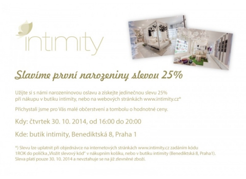 Butik intimity – oslavte s námi první narozeniny